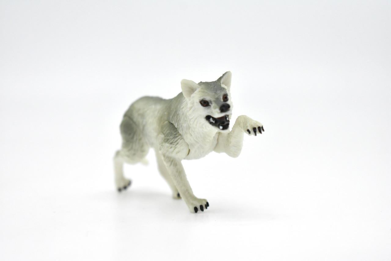 Wolf, Artic, Moveable Legs, Museum Quality Model, Figure, Figurine, Museum Quality, Rubber Replica, Hand Painted    4"    CWG206 BB42