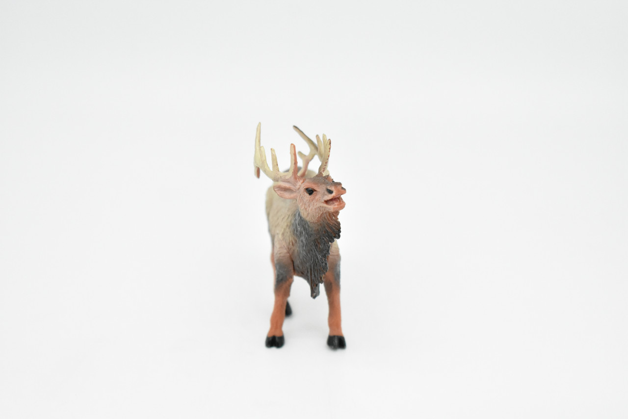 Elk, Wapiti, Museum Quality Rubber Animal, Educational, Toy, Realistic Hand Painted Figure, Lifelike Model, Figurine    4"    CWG213 BB42