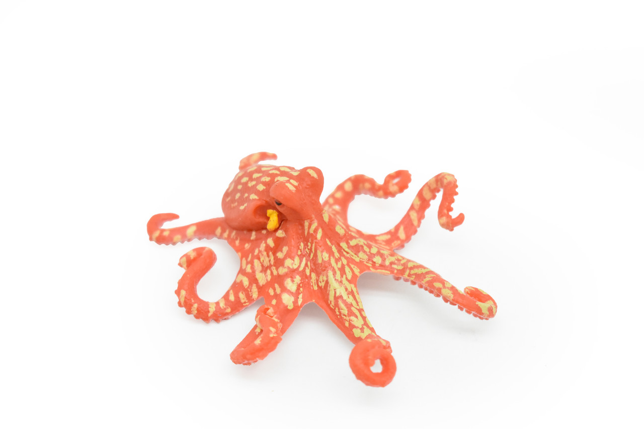 Octopus, Very Nice Rubber Animal, Educational, Toy, Kids, Realistic Figure, Lifelike Model, Figurine, Replica Gift Hand Painted   3"   CWG219 BB46