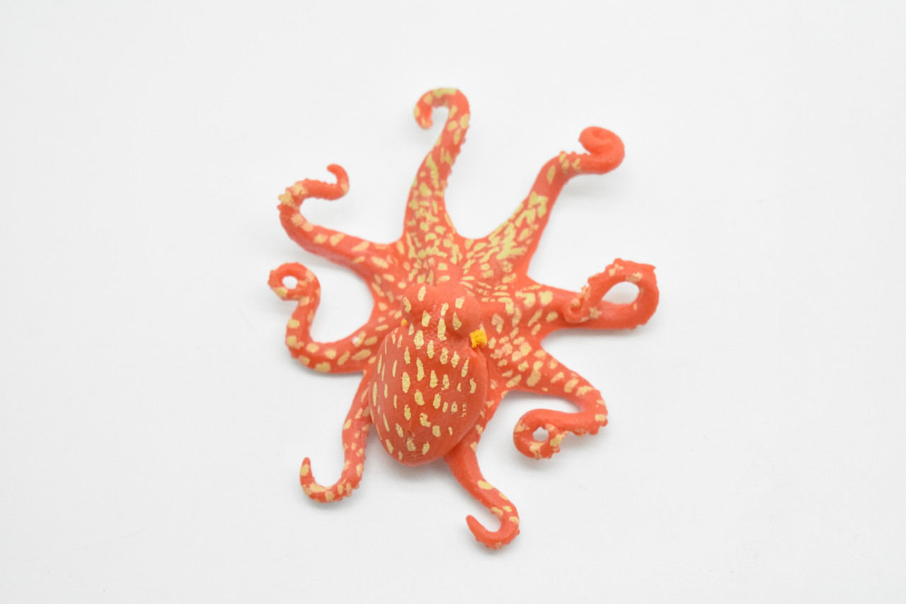 Octopus, Very Nice Rubber Animal, Educational, Toy, Kids, Realistic Figure, Lifelike Model, Figurine, Replica Gift Hand Painted   3"   CWG219 BB46