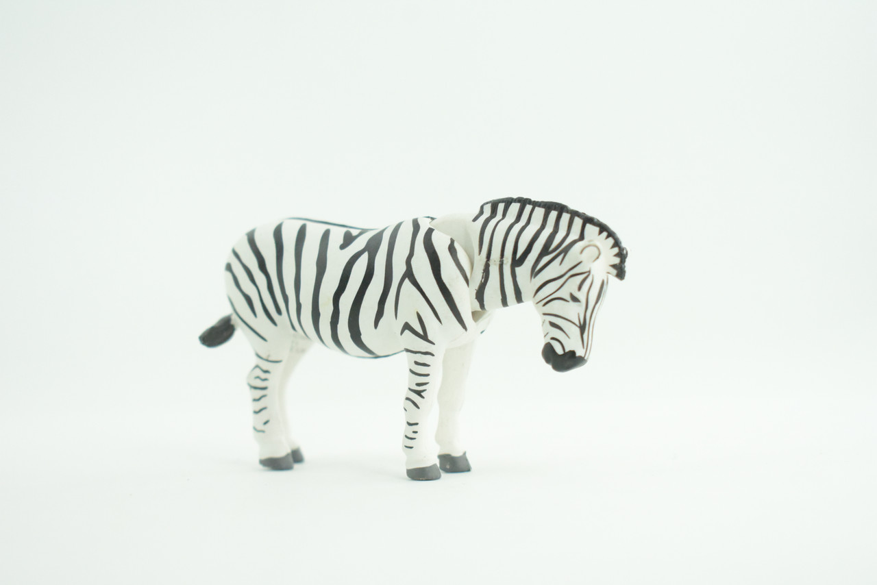 Zebra, African equines, Equidae, High Quality, Hand Painted, Rubber, Realistic, Figure, Model, Replica, Toy, Kids, Educational, Gift,       3 Inches    CWG220 B17
