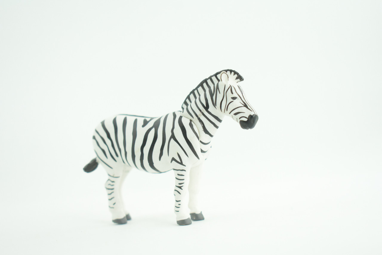 Zebra, African equines, Equidae, High Quality, Hand Painted, Rubber, Realistic, Figure, Model, Replica, Toy, Kids, Educational, Gift,       3 Inches    CWG220 B17
