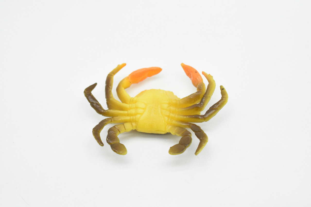 Crab , Very Nice Rubber Animal, Educational, Toy, Kids, Realistic Figure, Lifelike Hand Painted Model, Figurine, Replica, Gift    2 1/2"    CWG224 BB46
