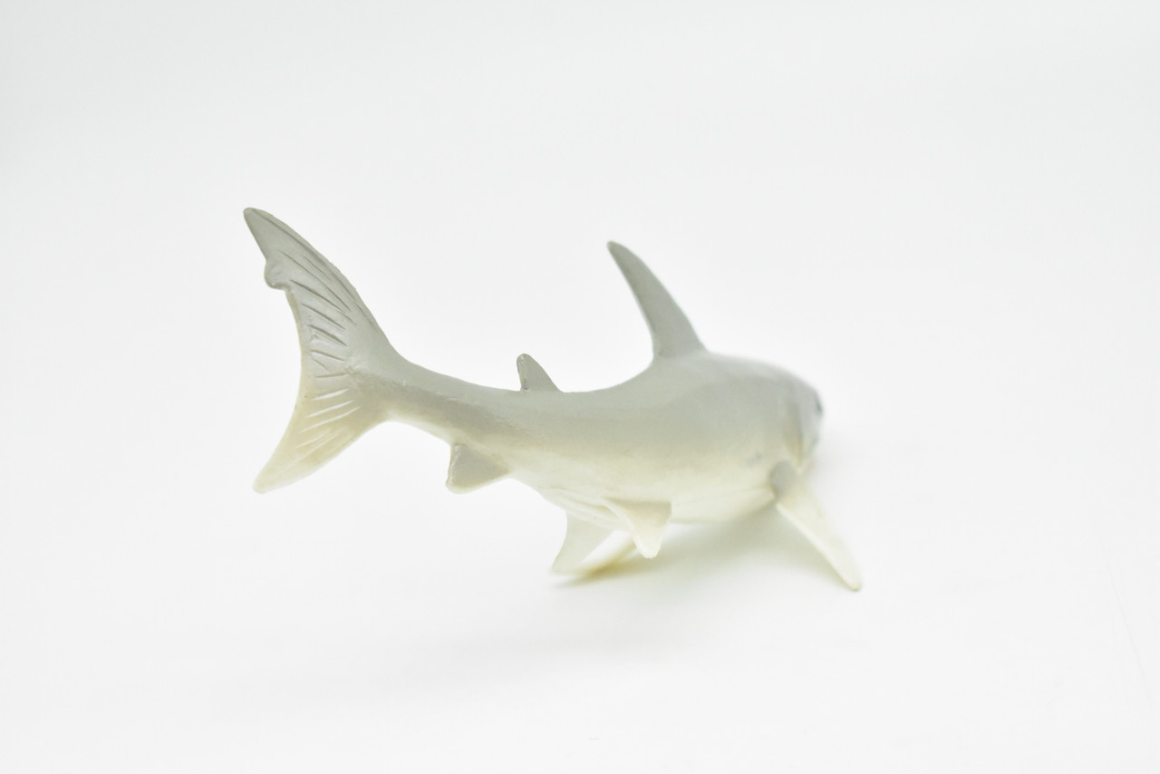Great White Shark, Very Nice Rubber Animal, Educational, Toy, Kids, Realistic Figure, Lifelike Hand Painted Model, Figurine,    5"   CWG228 BB46