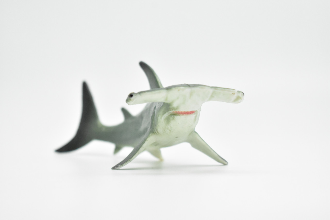 Hammerhead Shark, Saltwater, Hammer Head,  High Quality, Hand Painted, Realistic, Rubber, Fish, Figure, Diorama Model, Toy, Kids, Educational,  5 1/2 Inches
