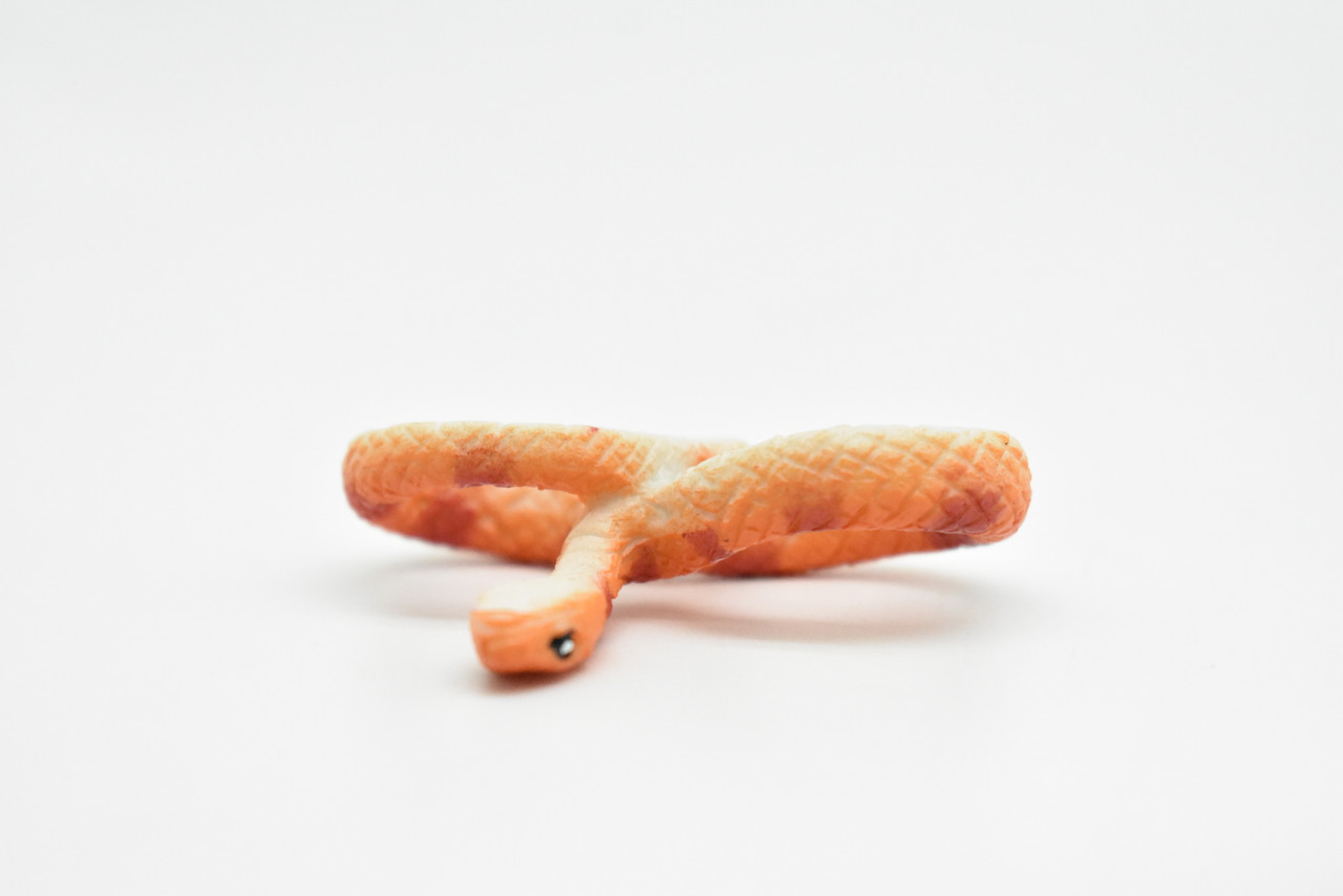 Corn Snake, Orange and Red, Realistic, Plastic, Snake Design, Educational, Hand Painted, Figure, Lifelike Model, Gift      2 Inches.     CWG230 B306