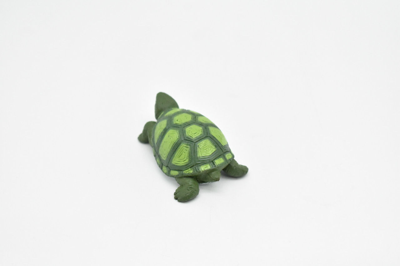 Tortoise, Turtle, Green, Realistic, Plastic, Reptile Design, Educational, Hand Painted, Figure, Lifelike, Model, Replica, Gift    2 Inches.  CWG231 B306