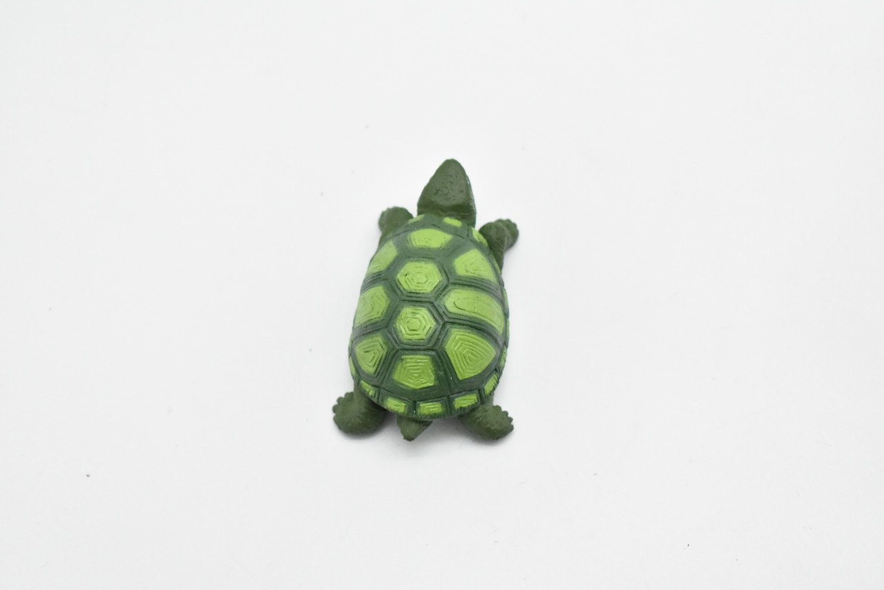 Tortoise, Turtle, Green, Realistic, Plastic, Reptile Design, Educational, Hand Painted, Figure, Lifelike, Model, Replica, Gift    2 Inches.  CWG231 B306