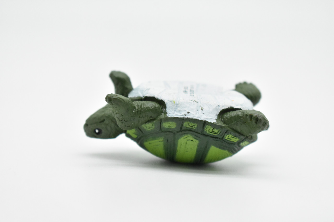 Tortoise, Turtle, Green, Realistic, Plastic, Reptile Design, Educational, Hand Painted, Figure, Lifelike, Model, Replica, Gift    2 Inches.  CWG231 B306