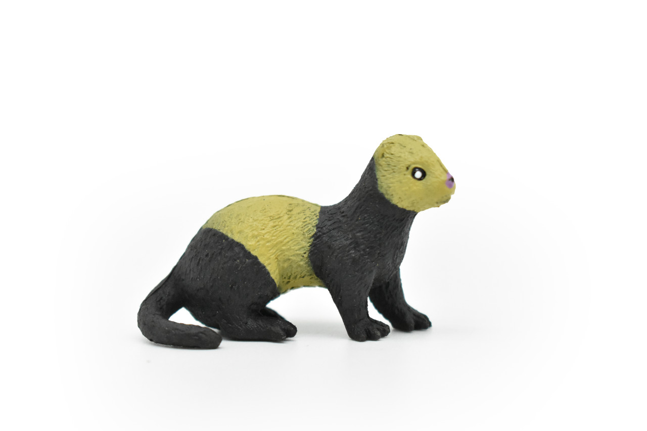 Ferret, Realistic, Educational, Hand Painted, Plastic Animal Design, Figure, Lifelike, Model, Replica, Gift    2 Inches. 