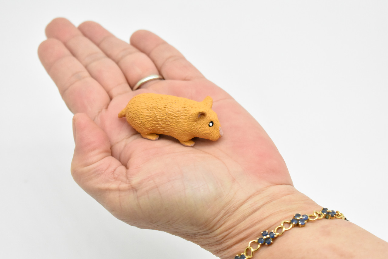 Hamster, Educational, Hand Painted, Plastic Animal Design, Figure, Lifelike, Realistic Model, Replica, Gift    2 Inches.