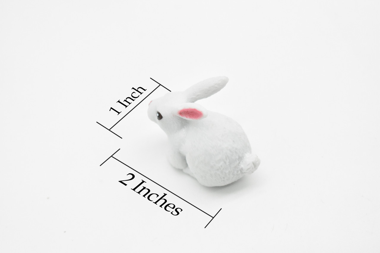 Rabbit, White Bunny, Hare, Plastic Animal, Design, Educational, Toy, Kids, Realistic Figure, Lifelike, Toy, Model, Figurine, Replica, Gift,    2"      CWG238 B306