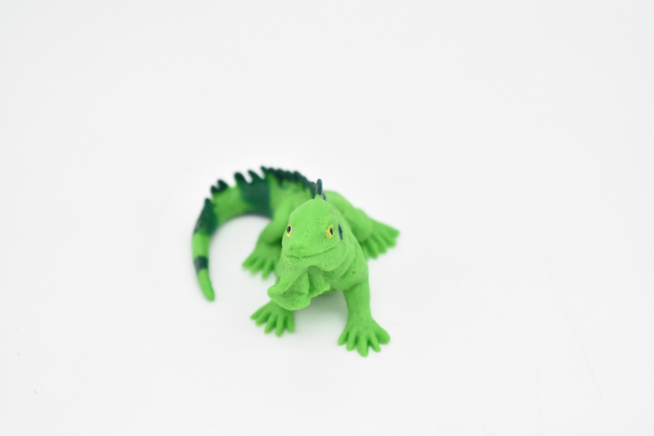 Iguana, Lizard, Plastic Reptile Design, Educational, Hand Painted, Realistic Figure, Lifelike Model, Toy, Kids, Gift,     2 1/2 Inches.   CWG239 B306