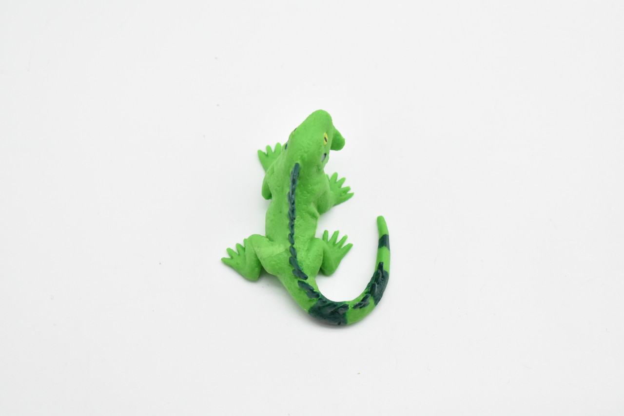 Iguana, Lizard, Plastic Reptile Design, Educational, Hand Painted, Realistic Figure, Lifelike Model, Toy, Kids, Gift,     2 1/2 Inches.