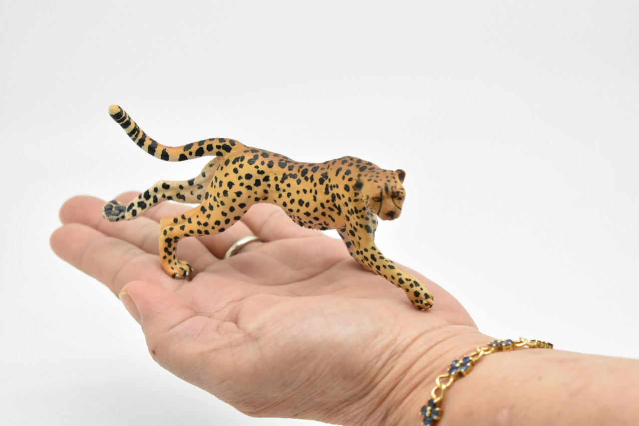 Cheetah, Cat, Museum Quality Rubber Snake, Educational, Realistic Hand Painted Figure, Lifelike Figurine, Replica, Gift,       5"       CWG250 B240