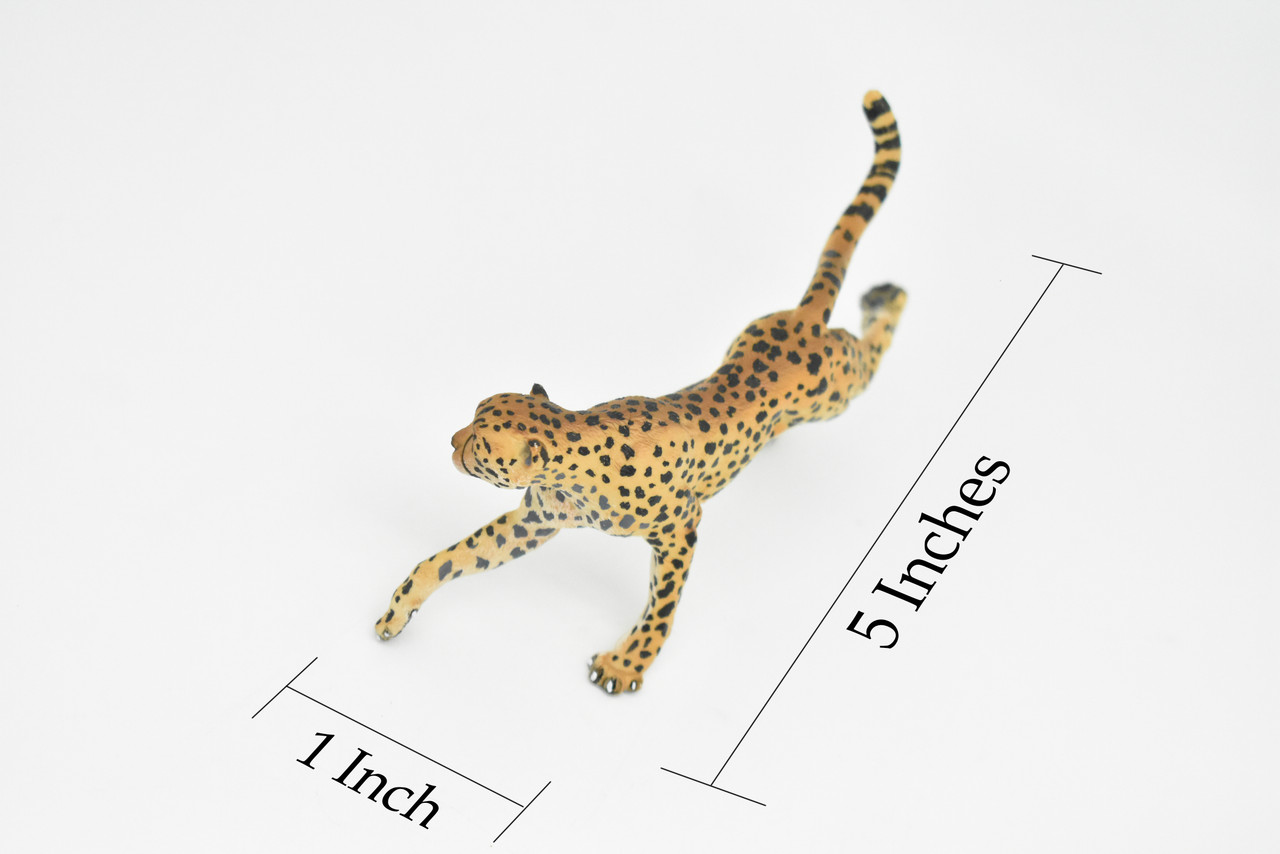 Cheetah, Cat, Museum Quality Rubber Snake, Educational, Realistic Hand Painted Figure, Lifelike Figurine, Replica, Gift,       5"       CWG250 B240