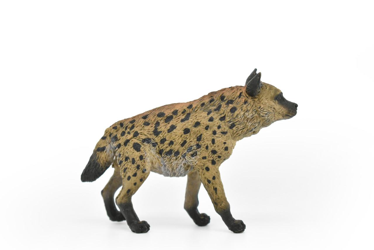 Hyena, Hyaenas, Spotted, Museum Quality Rubber Animal, Educational, Realistic Hand Painted Figure, Lifelike Figurine, Replica, Gift,        3 1/2"       CWG254 B240