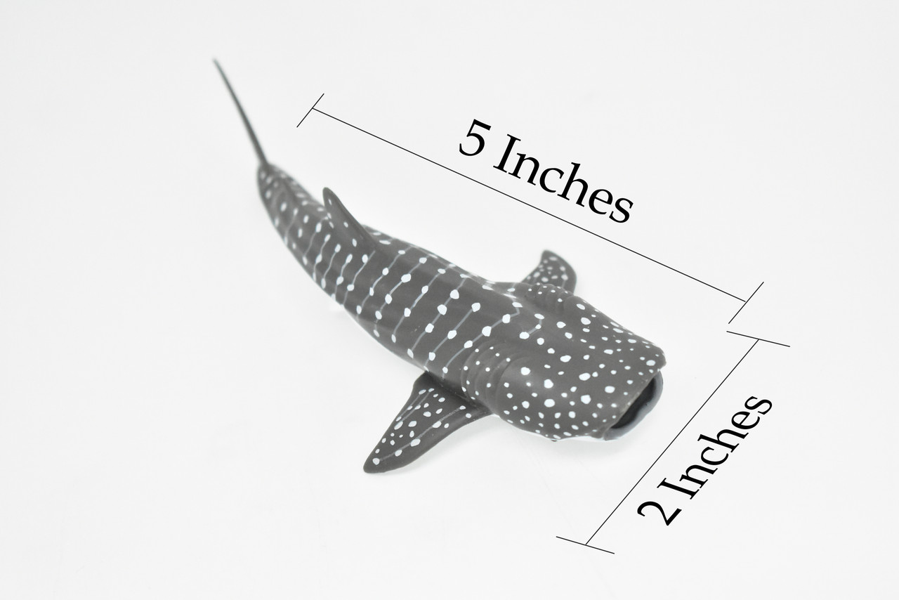 Whale Shark, Museum Quality Rubber Fish, Educational, Realistic Hand Painted Figure, Lifelike Figurine, Replica, Gift,       5"        CWG263 B242