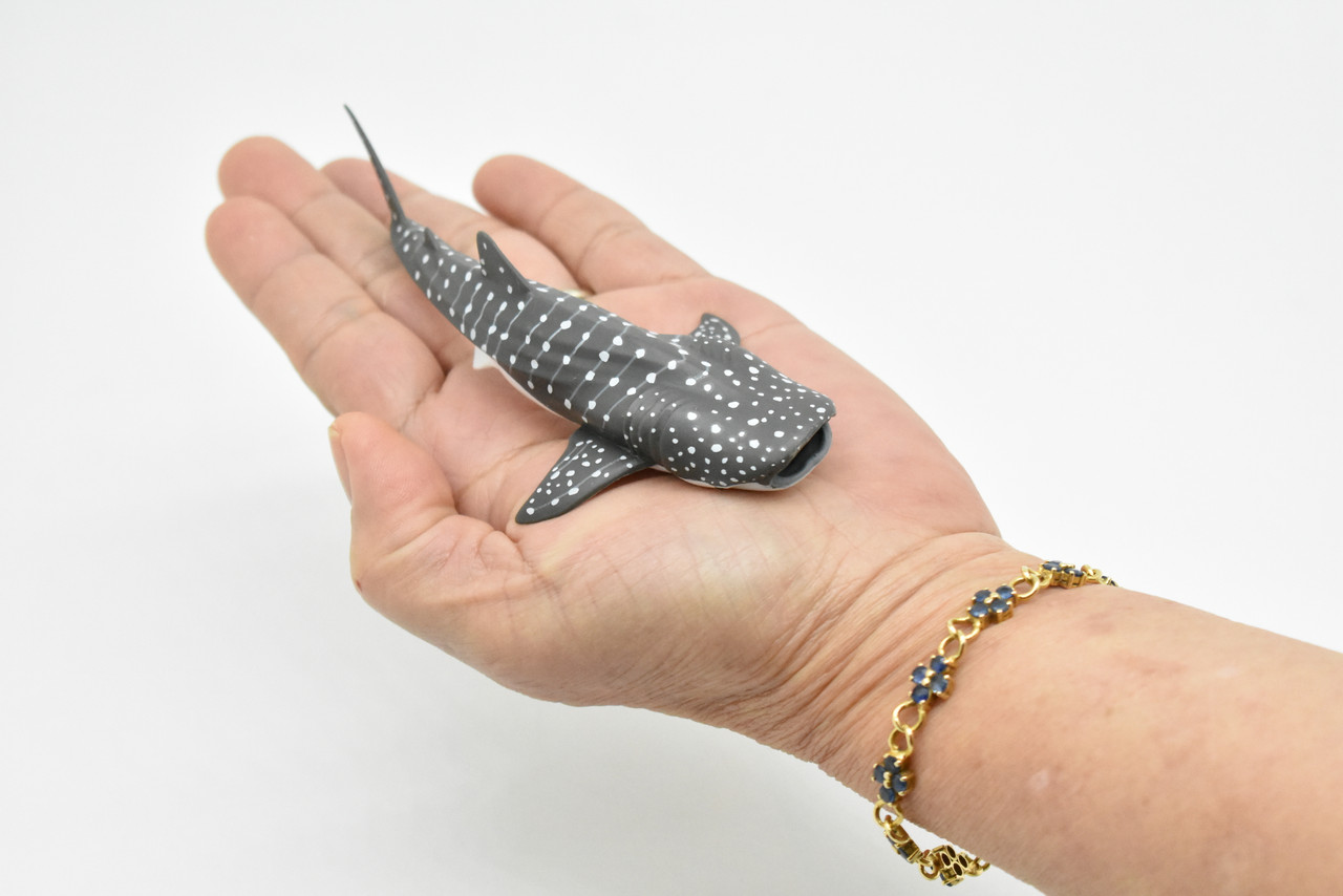 Whale Shark, Museum Quality Rubber Fish, Educational, Realistic Hand Painted Figure, Lifelike Figurine, Replica, Gift,       5"        CWG263 B242