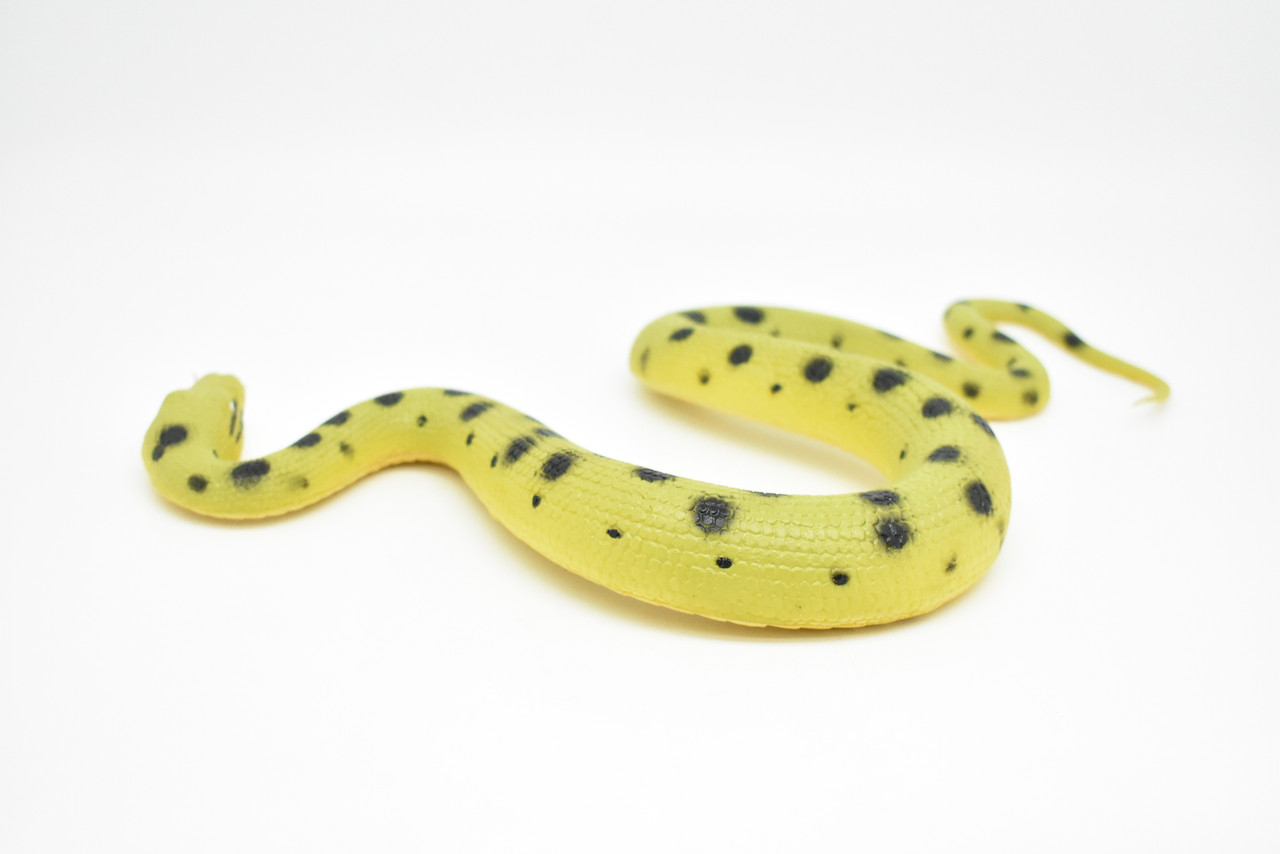 Snake, Green Anaconda Snake Toy, Coied, Rubber Reptile, Educational, Realistic Hand Painted, Figure, Lifelike Model, Figurine, Replica, Gift,   12"     F3586 B492