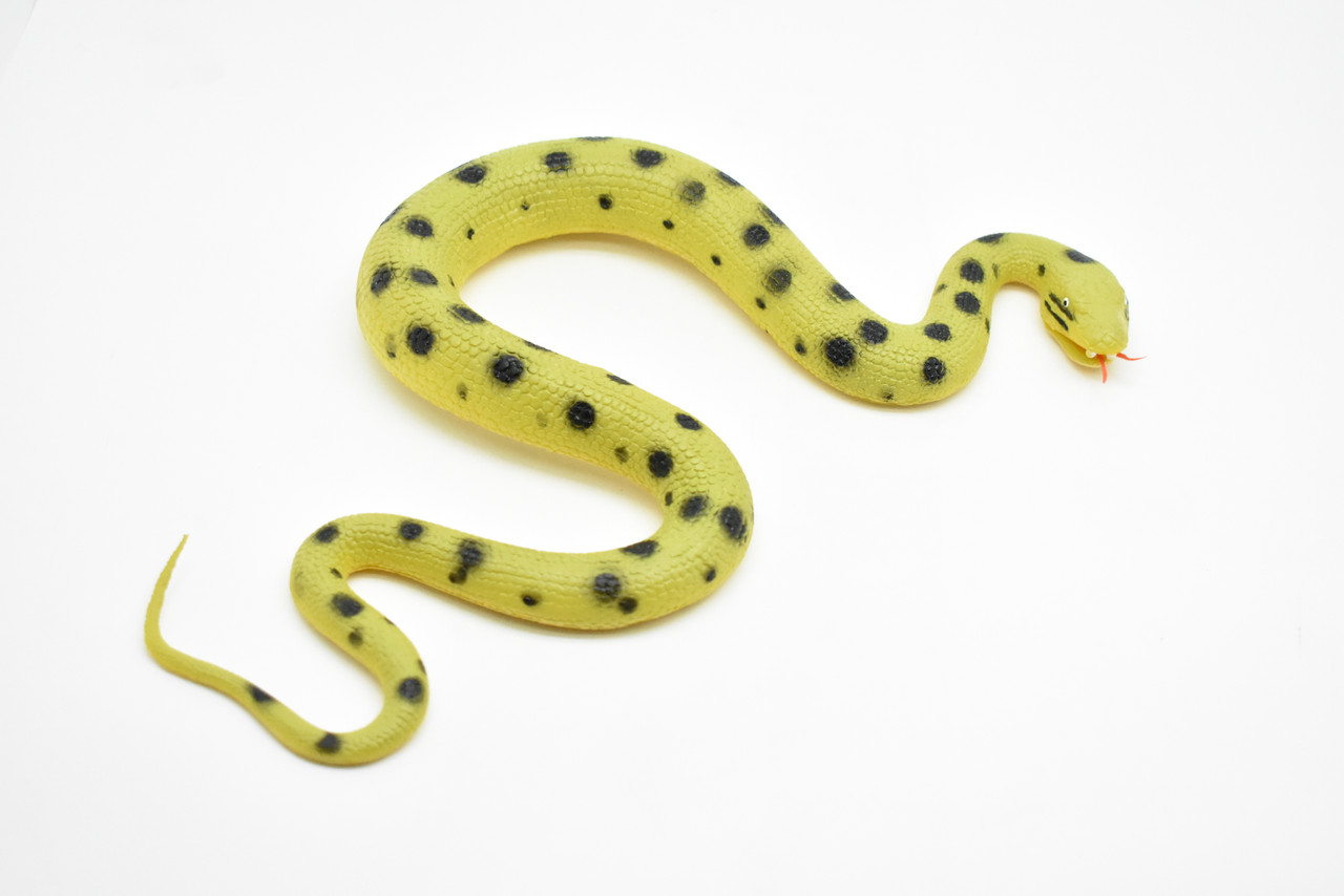 Snake, Green Anaconda Snake Toy, Coied, Rubber Reptile, Educational, Realistic Hand Painted, Figure, Lifelike Model, Figurine, Replica, Gift,   12"     F3586 B492