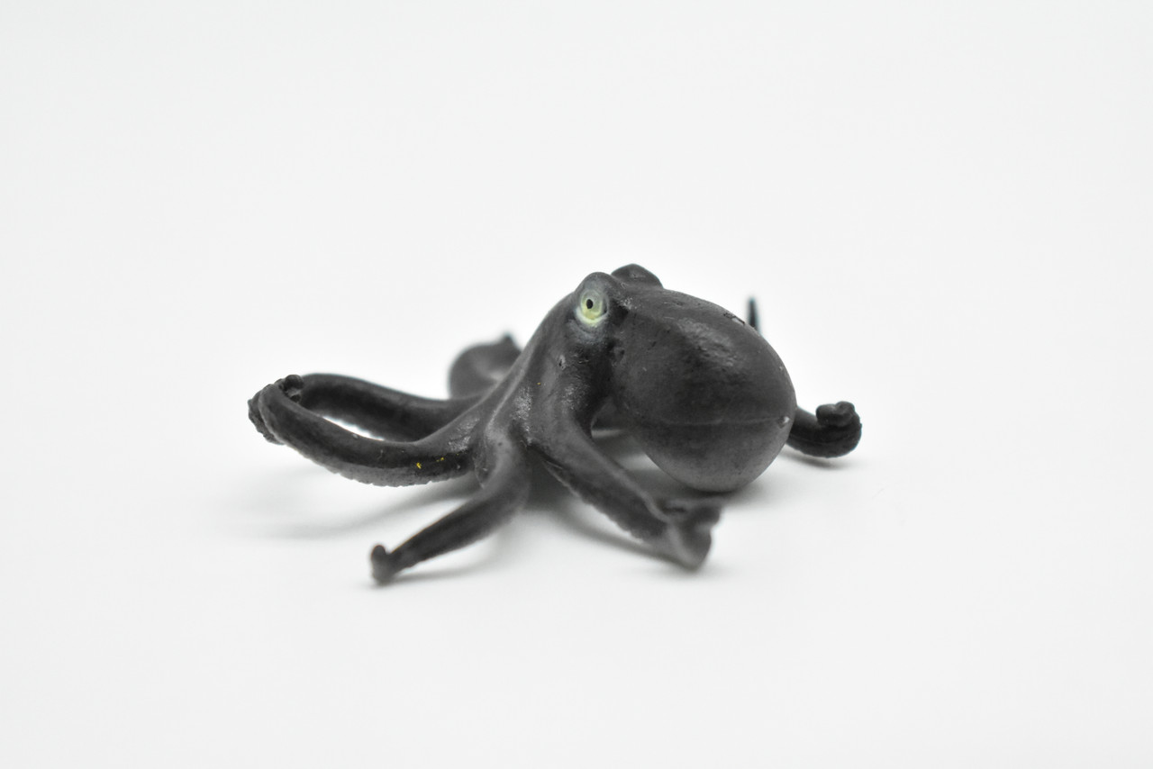 Octopus, Octopuses, Plastic Octopodes Design, Hand Painted, Realistic, Soft Rubber, Educational Figure, Lifelike, Diorama Model, Toy, 2 Inches.