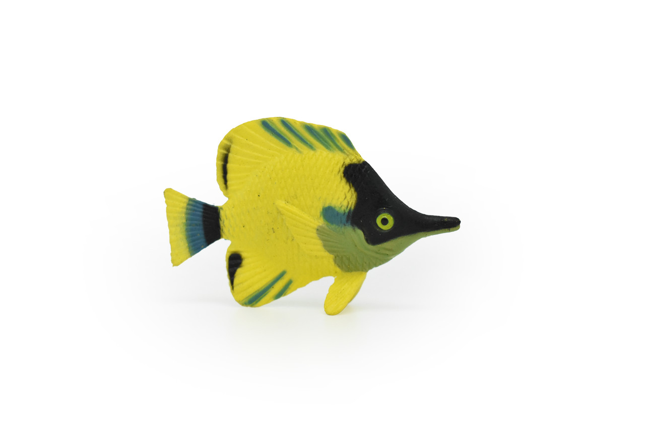 Butterflyfish, Tropical Fish, Plastic Fish Design, Realistic Figure, Educational, Lifelike, Toy Model, Figurine, Replica, Gift,  2"     CWG269 B46