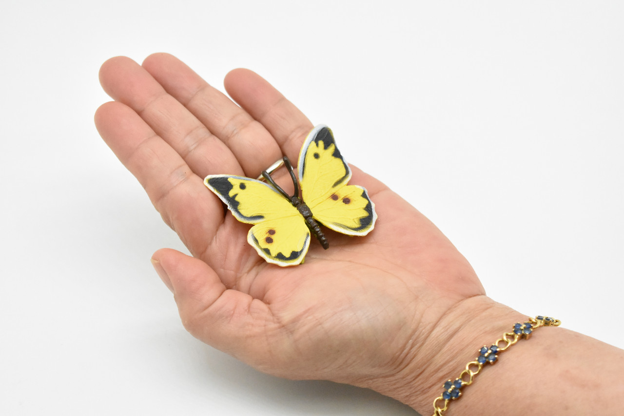 Butterfly, Yellow & Black Very Nice Rubber Reproduction     2"    F4493 B46