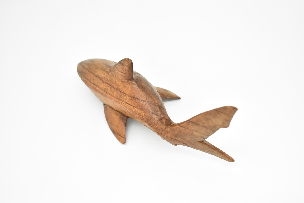Wooden Bull Shark, Hand Carved, Nice Wooden, Model, Figure, Figurine, Education, Ocean     7"      CWG276 B413