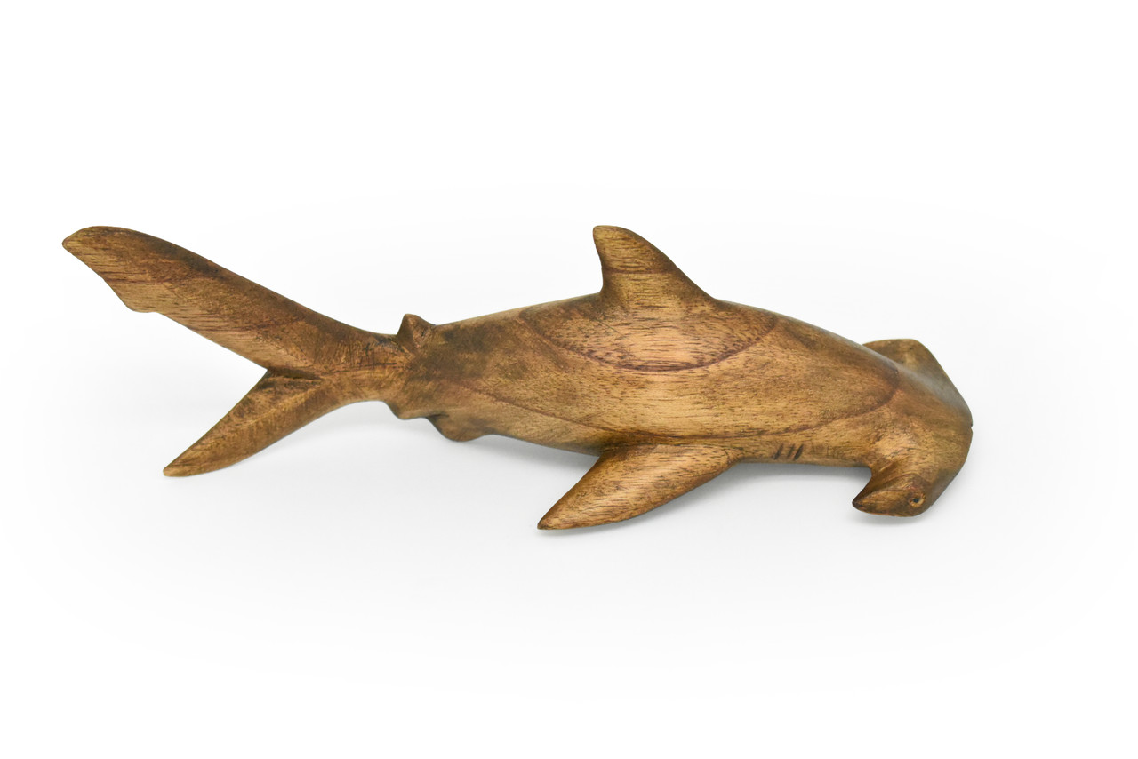Wooden Hammerhead Shark, Hand Carved, Nice Wooden, Model, Figure, Figurine, Education, Ocean    7"    CWG277 B413