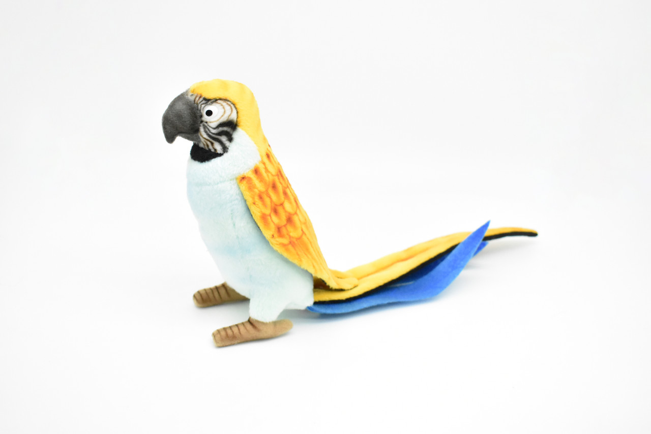 Parrot, Yellow Wings / Blue Body, Very Nice Plush Bird   14"    F1230 B86