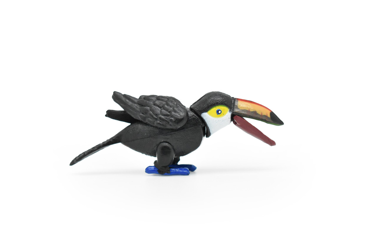 Toucan, Bird, Moveable Parts, Very Nice Plastic Reproduction, Hand Painted    3 1/2"     F057 B193
