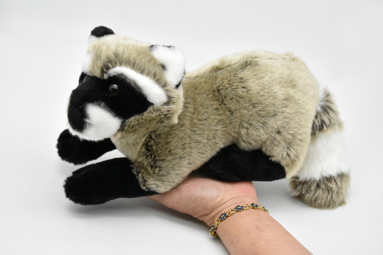 Raccoon, Very Nice Plush, Stuffed Animal, Educational, Toy, Kids, Realistic Figure, Lifelike Model, Replica, Gift,       11"