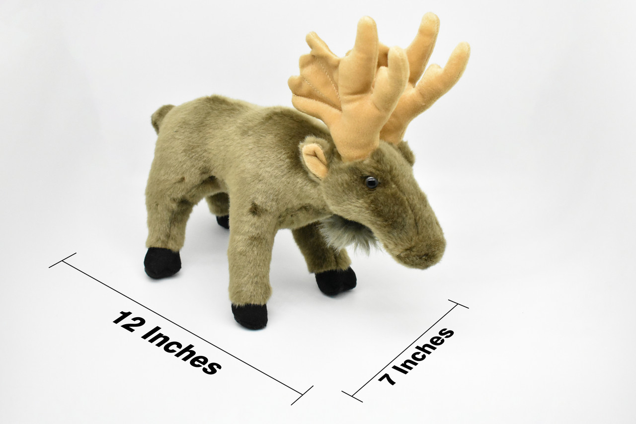 Moose, Realistic, Very Nice Plush, Stuffed Animal, Educational, Toy, Kids, Realistic Figure, Lifelike Model, Replica, Gift,   11"
