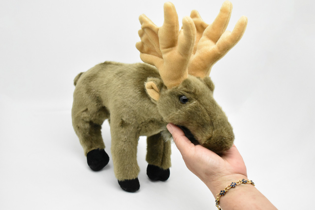 Moose, Realistic, Very Nice Plush, Stuffed Animal, Educational, Toy, Kids, Realistic Figure, Lifelike Model, Replica, Gift,   11"