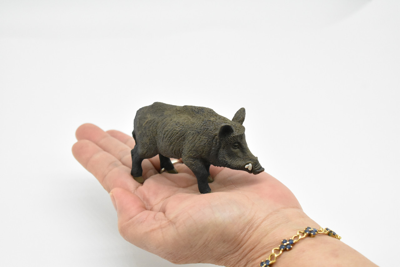 Boar, Wild Pig, Museum Quality Plastic Animal, Educational, Toy, Kids, Realistic Hand Painted Figure, Lifelike Model, Figurine, Replica, Gift,    3 1/2"   SF04 B67