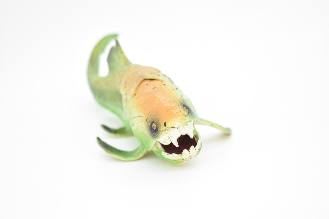 Dunkleosteus, Prehistoric Fish, Dinosaur, Museum Quality, Rubber Fish, Hand Painted, Realistic Toy Figure, Diorama Model, Kids, Educational, Gift,    8 Inches.