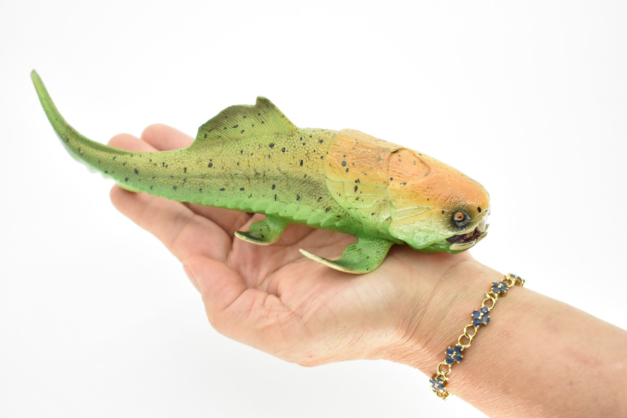 Dunkleosteus, Prehistoric Fish, Dinosaur, Very Realistic Rubber Figure, Model, Educational, Animal, Toy, Hand Painted Figurines,   8"  CH013 BB70