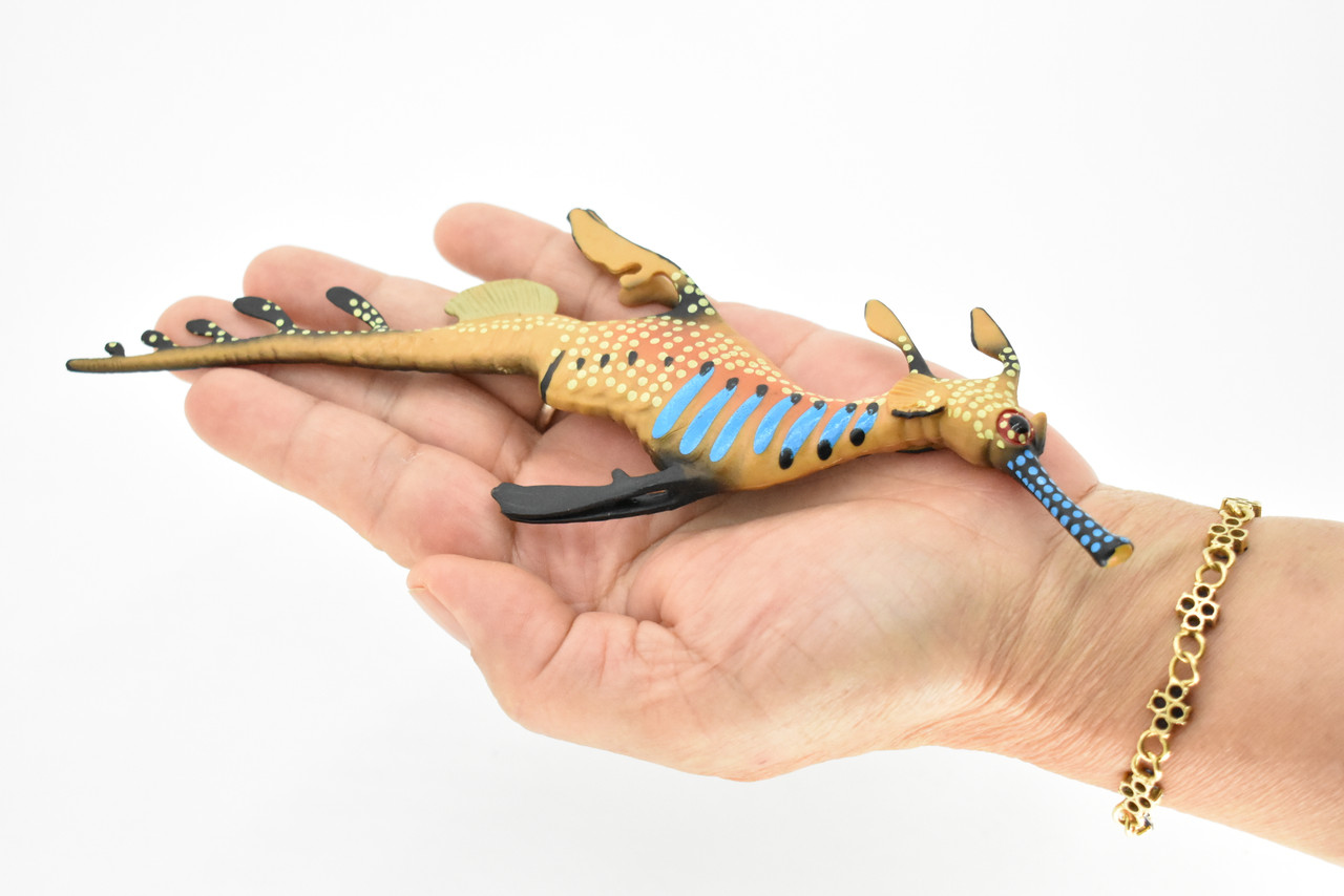 Sea Dragon, Weedy, Common, Seahorses, Toy, Very Realistic Rubber Figure, Model, Educational, Animal, Hand Painted Figurines, 7 1/2"  CH030 BB73