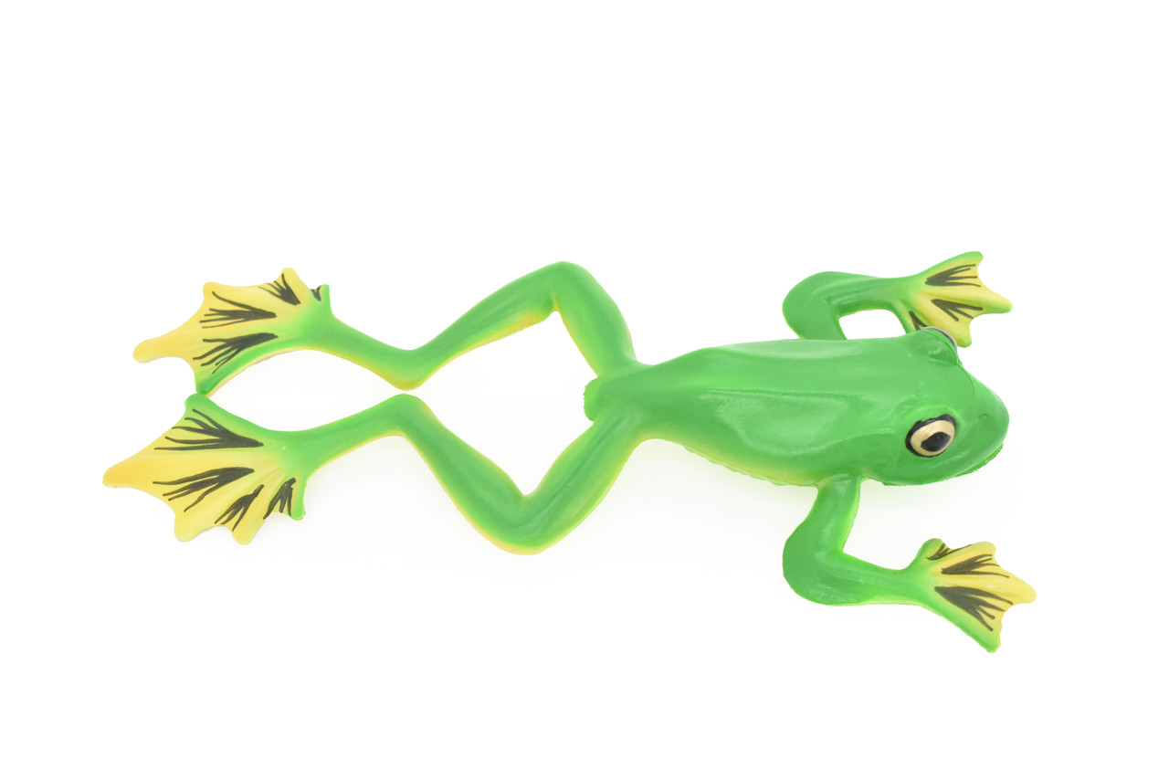 Tree Frog, Leaping, Very Realistic Rubber Reproduction, Hand Painted Figurines,   8"    CH038 BB75