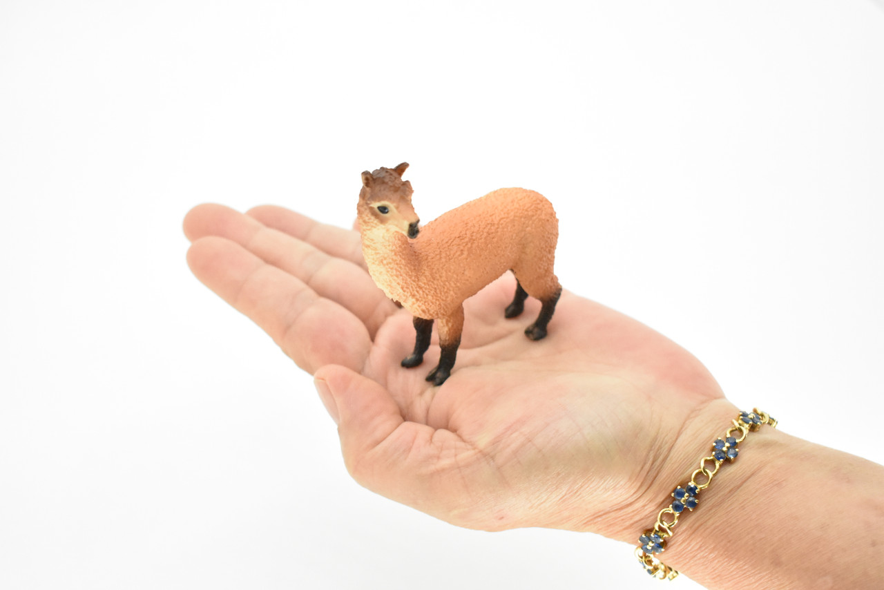 Alpaca, Very Realistic Rubber Reproduction, Hand Painted Figurines,  3"    CH042 BB76