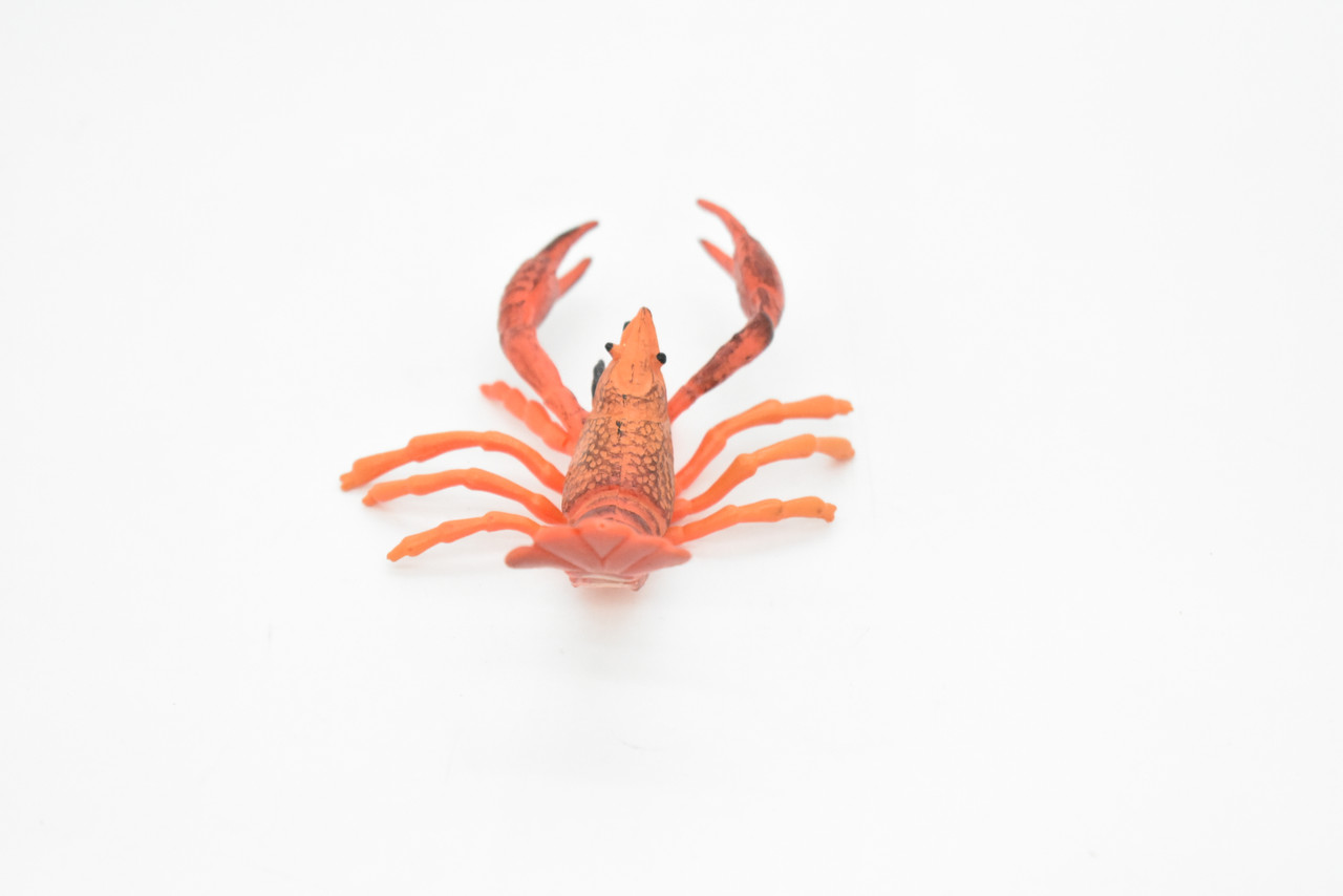 Crayfish Toy, Crawfish, Crawdads, Very Realistic Rubber Figure, Model, Educational, Animal, Hand Painted Figurines,  4"    CH045 BB76