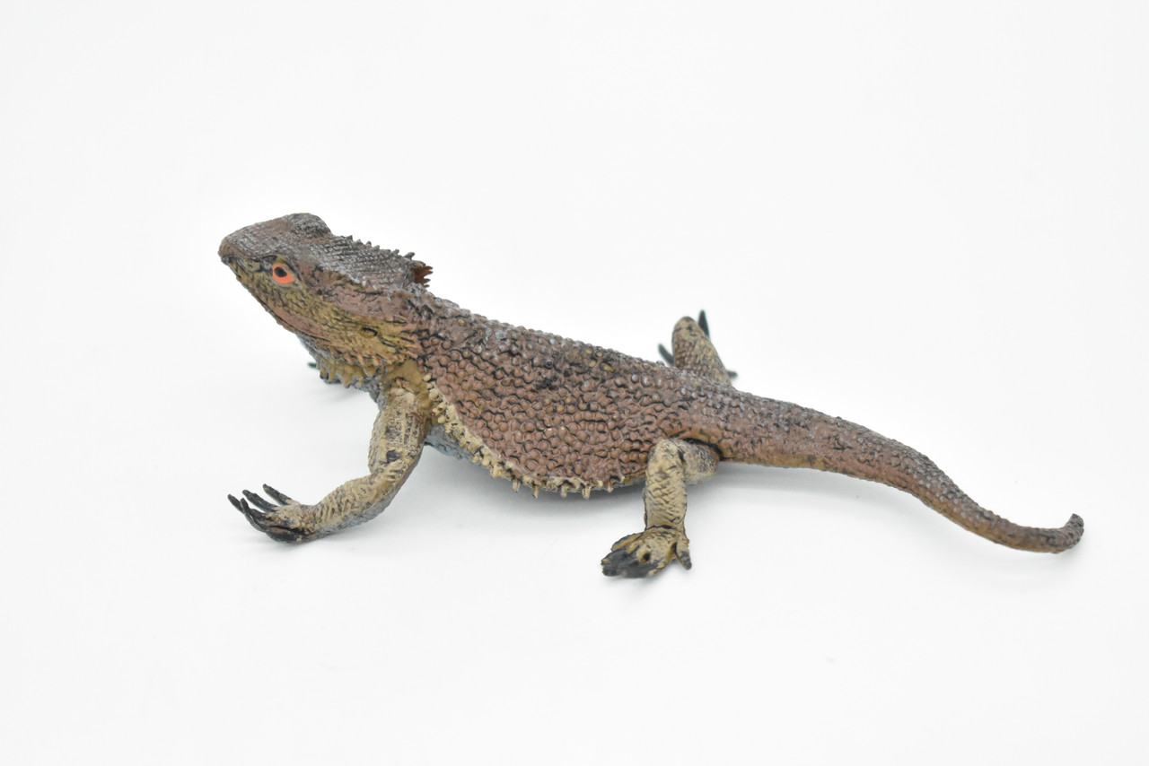 Bearded Dragon Toy, Lizards, Reptiles, Very Realistic Rubber Figure, Model, Educational, Animal, Hand Painted Figurines,  5"    CH046 BB76