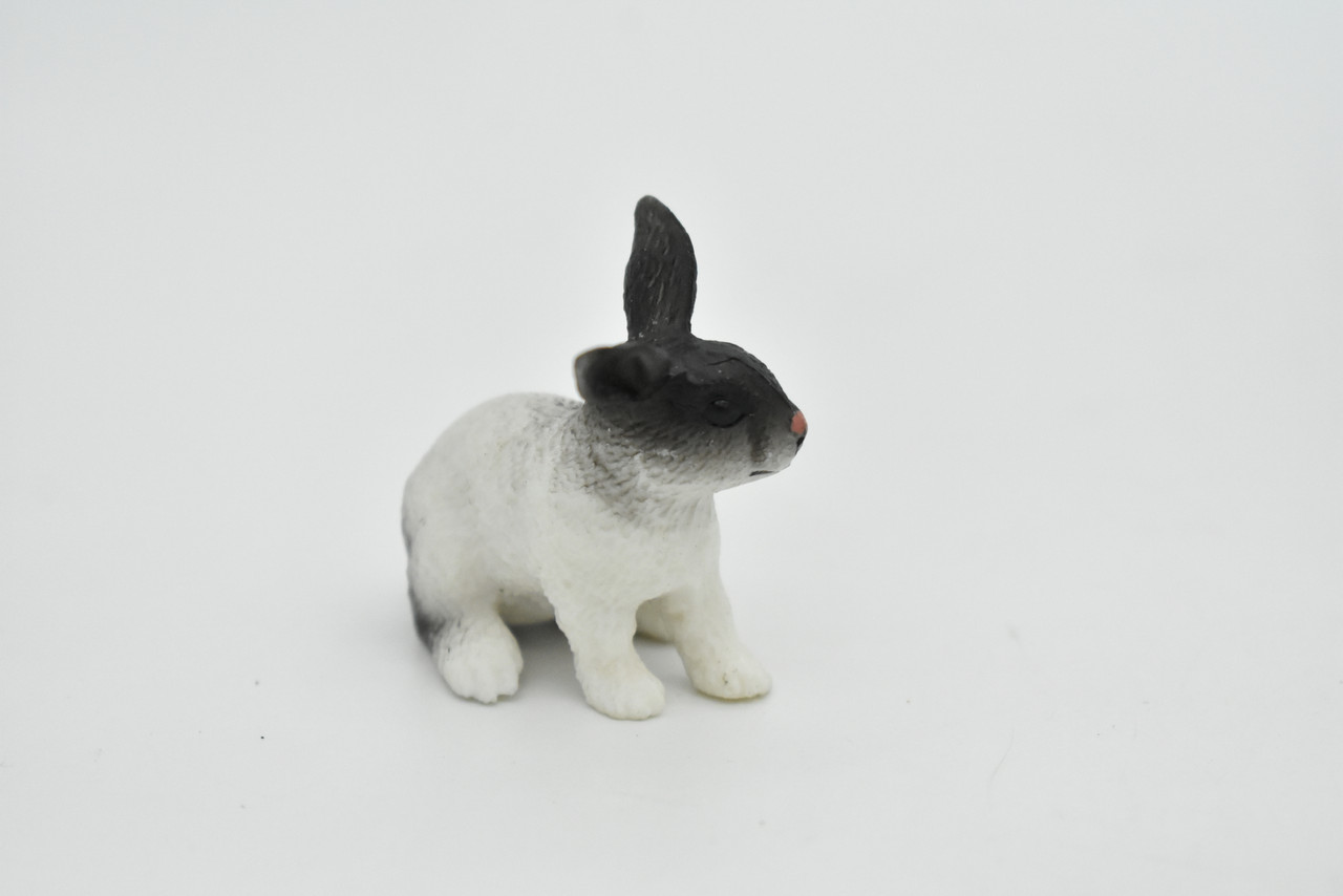 Rabbit Toy, Bunny Rabbits, Domestic, Realistic Rubber Figure, Model, Educational, Animal, Hand Painted Figurines,       2"       CH052 BB77