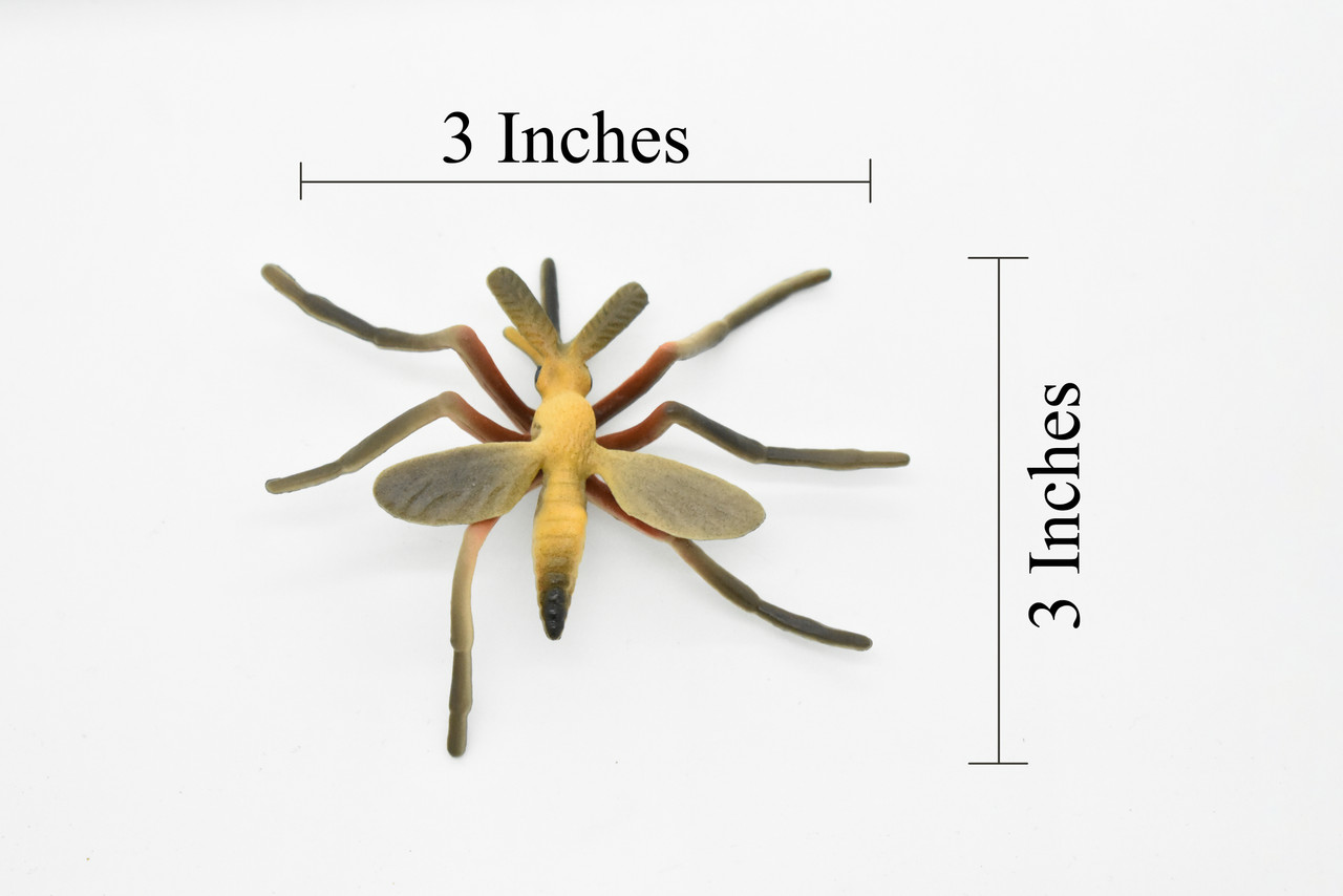Mosquito, Insect, Very Nice Rubber Figure, Educational, Hand Painted, Rubber Insect, Figure, Diorama Model, Realistic, Kids, Toys, 3 Inches.