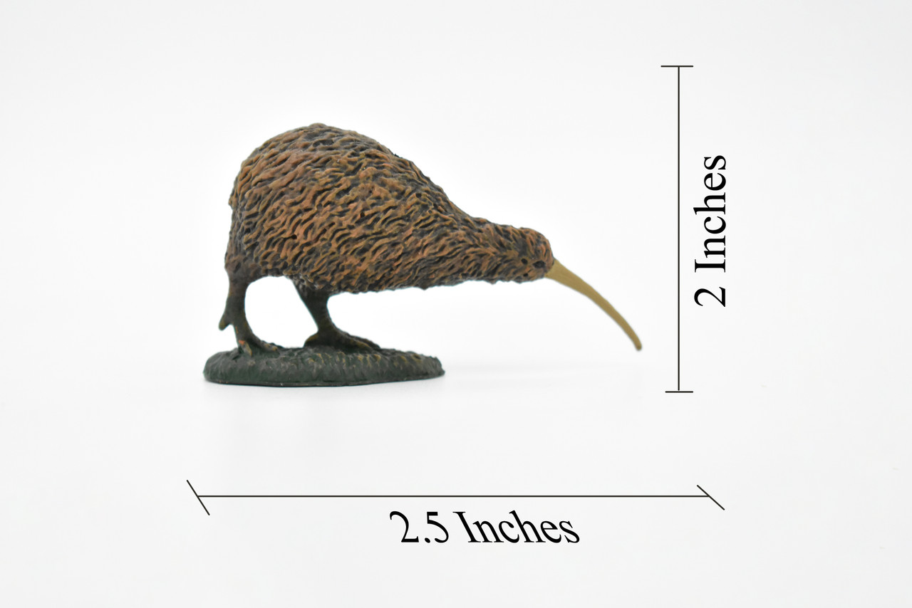 Kiwi, Kee Wee, Bird, Very Realistic Rubber Reproduction, Hand Painted Figurines,  2.5"    CH068 BB79