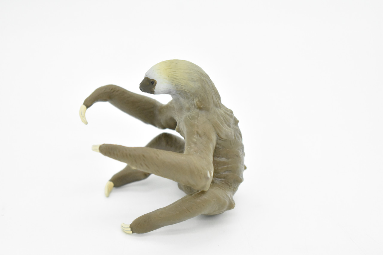 Sloth, Three Toed, Very Realistic Rubber Reproduction, Hand Painted Figurines,  3.5"    CH070 BB80