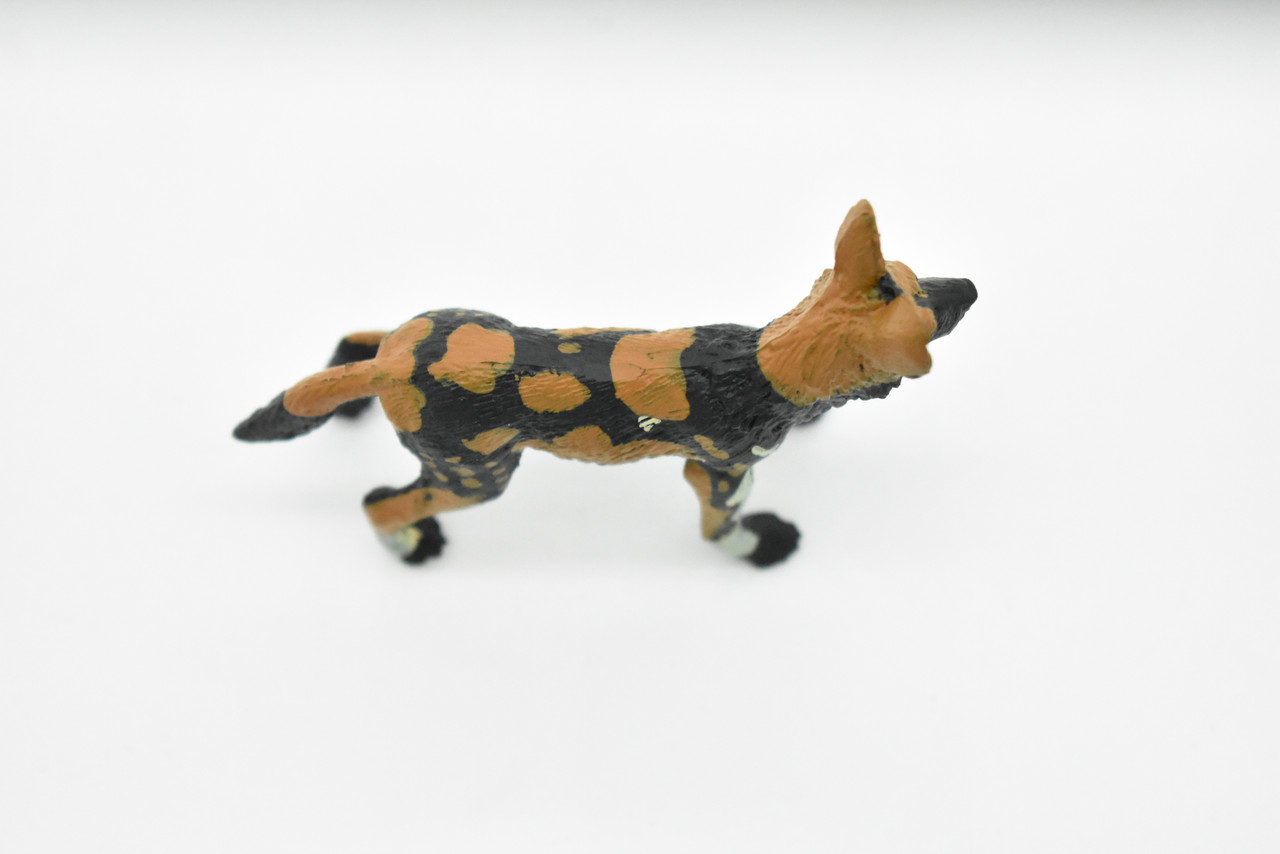 African Wild Dog Toy, Painted Dog, Very Realistic Rubber Figure, Model, Educational, Animal, Hand Painted Figurines,  4"    CH072 BB80 