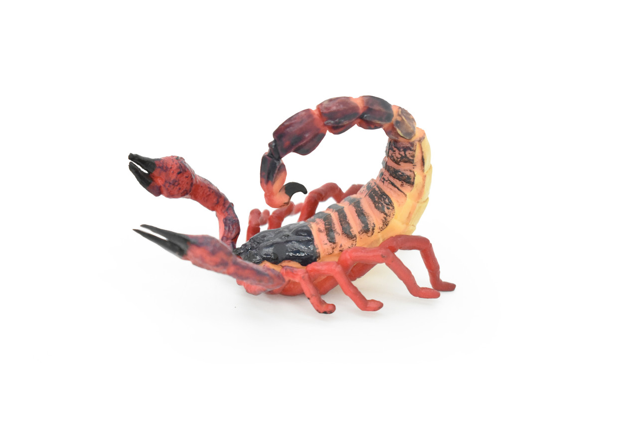 Scorpion Toy, Red, Arachnids, Very Realistic Rubber Figure, Model, Educational, Animal, Hand Painted Figurines,     3"     CH081 BB82