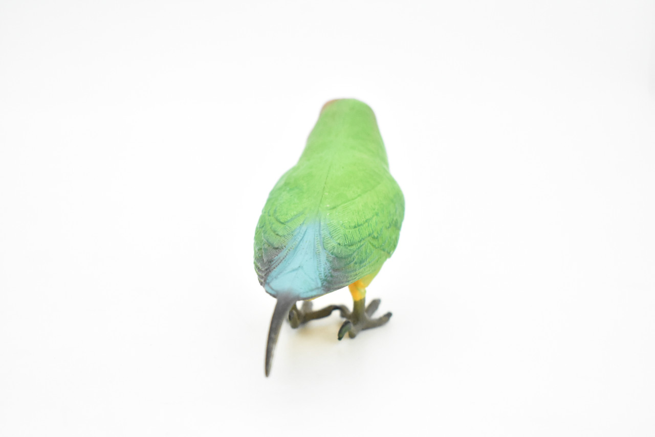 Lovebird Toy, Parrot, Bird, Very Realistic Rubber Figure, Model, Educational, Animal, Hand Painted Figurines,      5"    CH086 BB83